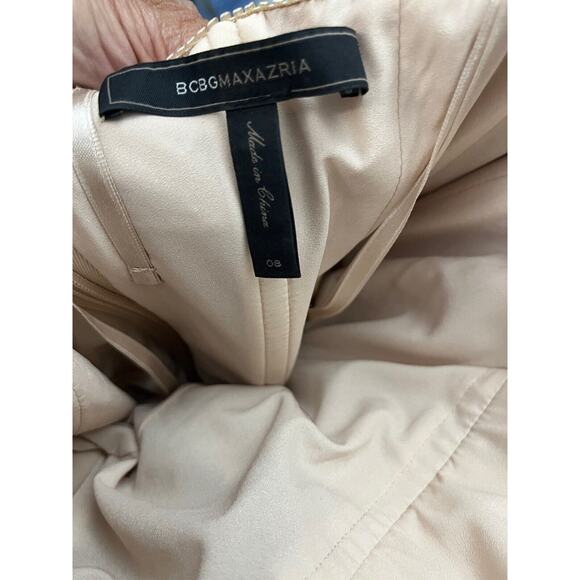 BCBGMaxAzria Strapless Beige Midi Dress - Picture 12 of 12